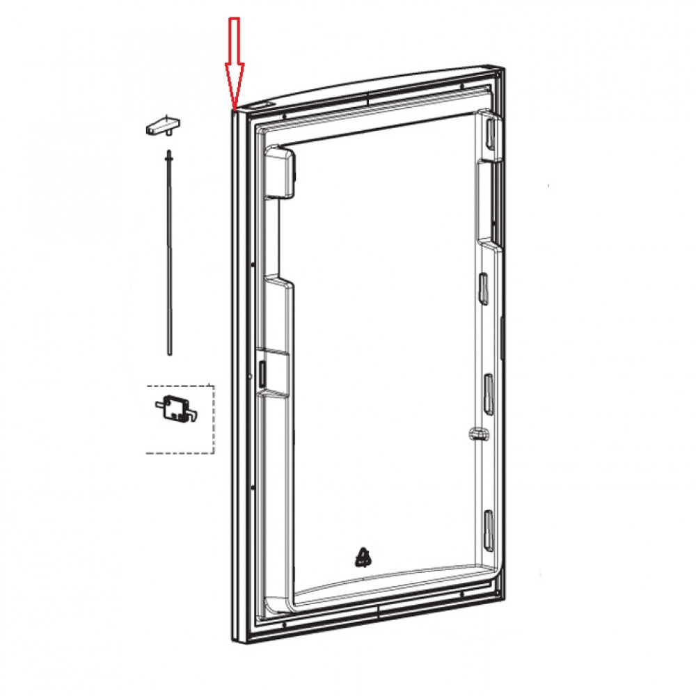 Dometic RM8501 Afdeklijst Deur Zwart/Grijs Dometic RM8501 Afdeklijst Deur Zwart/Grijs