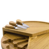 ViaMondo Borrelplank met 3 Mesjes Bamboe ViaMondo Borrelplank met 3 Mesjes Bamboe