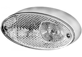 Hella Breedtelicht LED Ovaal Opbouw Wit Onderplaat Zilver