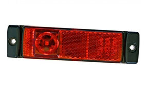 Hella Markering LED met Reflector Rechthoekig Opbouw Rood 5mtr Kabel