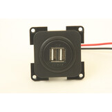 Presto Contactdoos 2x USB Lader 12V Inbouw S-10.000 Zwart Presto Contactdoos 2x USB Lader 12V Inbouw S-10.000 Zwart