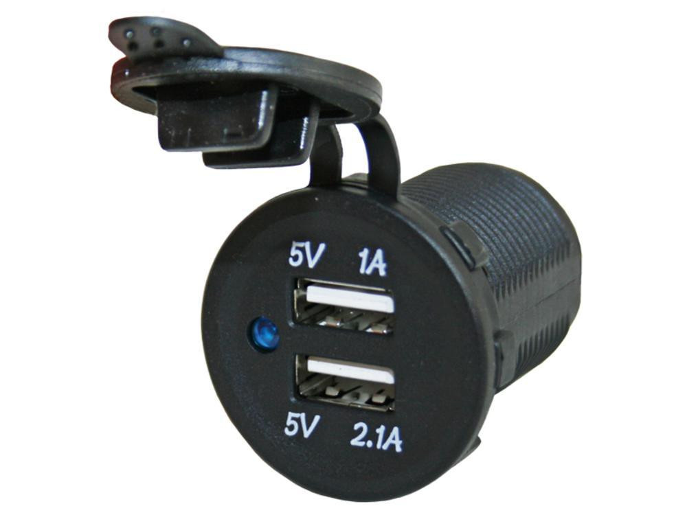 Power Line Contactdoos USB Lader 1x1A + 1x2.1A Power Line Contactdoos USB Lader 1x1A + 1x2.1A