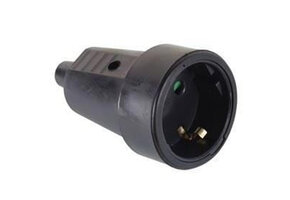 Contra stekker randaarde neopreen zwart