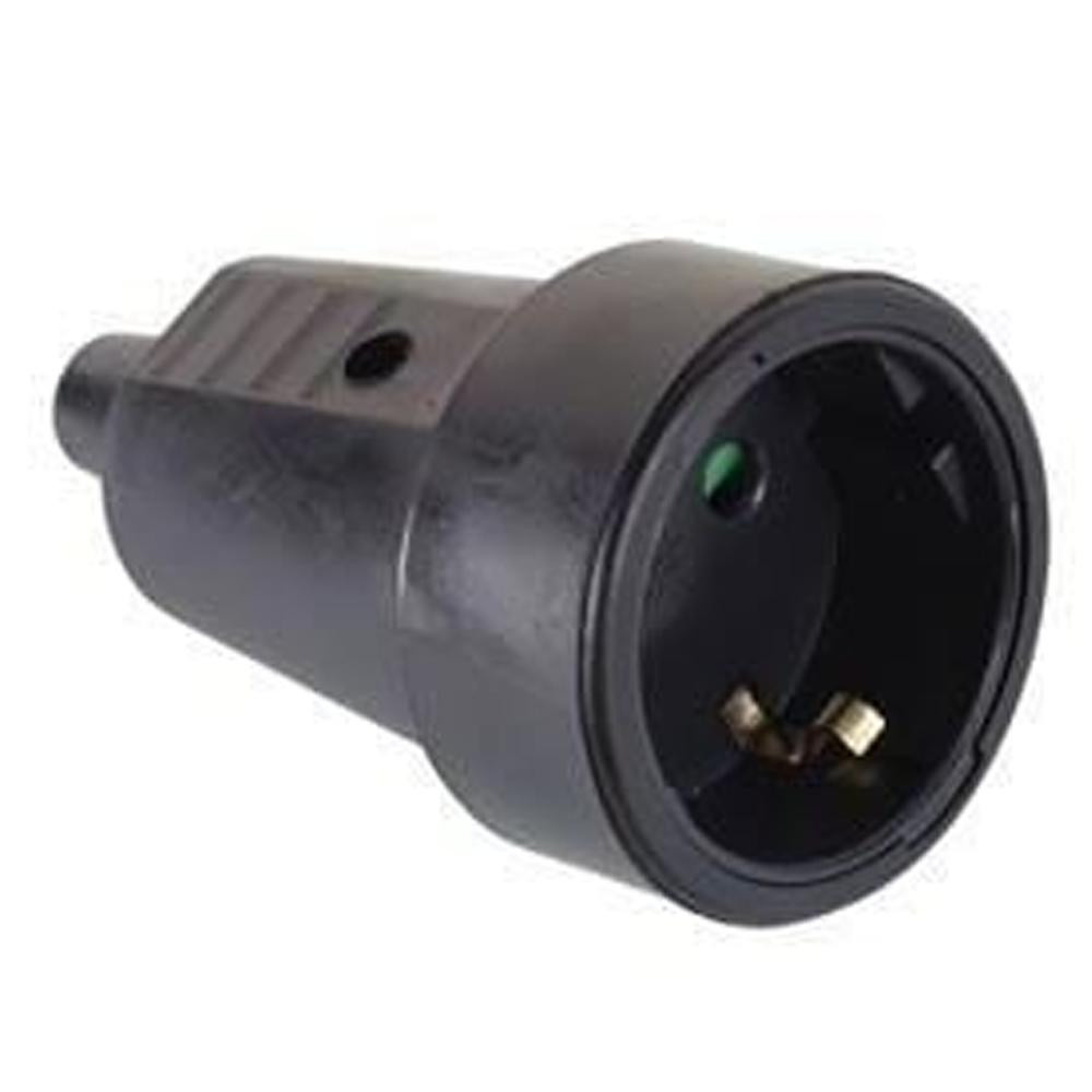 Contra stekker randaarde neopreen zwart Contra stekker randaarde neopreen zwart