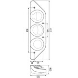 Hella Achterlicht Caraluna Modular Rem/ Knipper/ Mist/ Achteruit/ Zijmarkering Links Hella Achterlicht Caraluna Modular Rem/ Knipper/ Mist/ Achteruit/ Zijmarkering Links