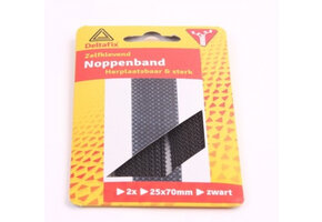 Deltafix Noppen strip 70x25mm Zwart Set 2st