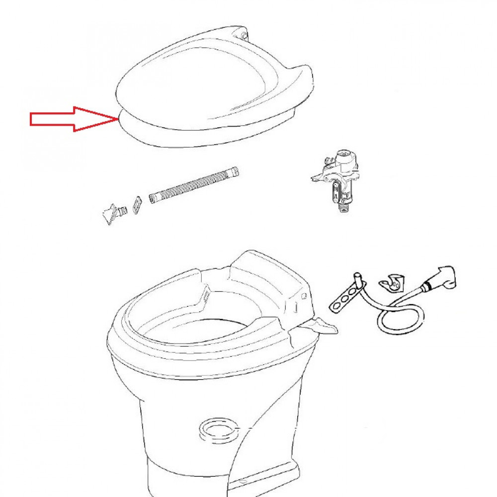 Thetford Aqua Magic V Bril en Deksel wit