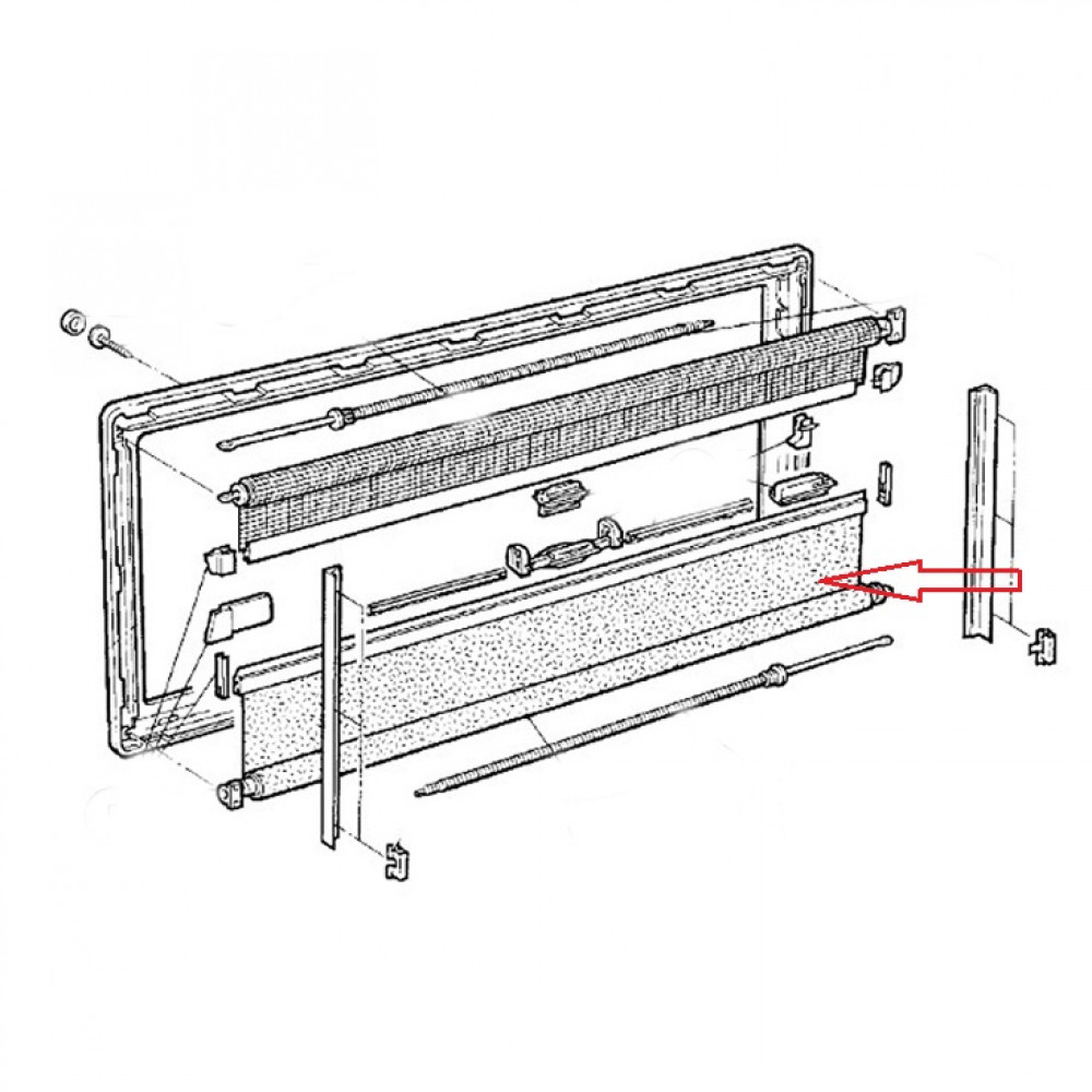 Dometic S3/S4 Verduisteringsrollo Aluminium/Wit 100x60 Dometic S3/S4 Verduisteringsrollo Aluminium/Wit 100x60