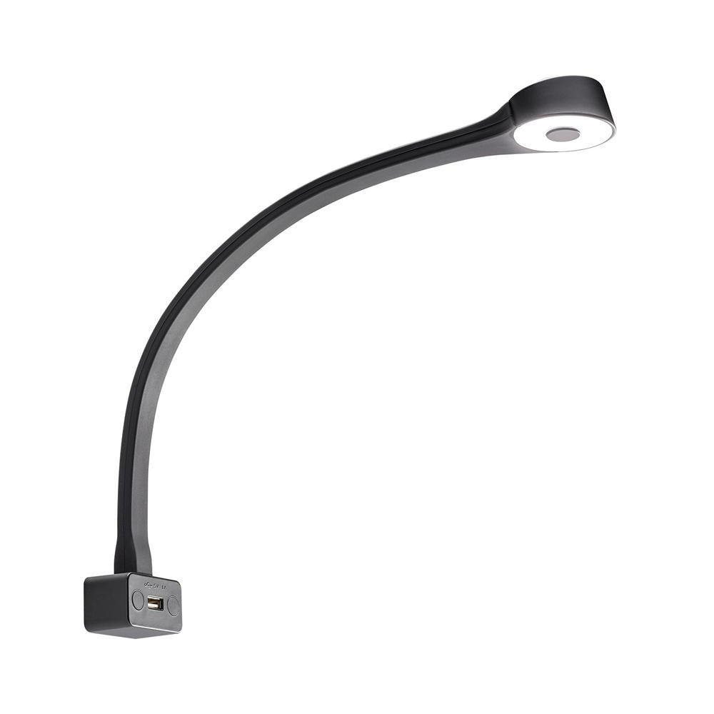 LED Lamp met Zwanenhals F Flexibel  12V Zwart