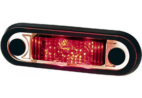 Hella Markering LED Ovaal Inbouw Wit met Rode LEDs 5mtr Kabel