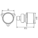 Hella Knipperlicht met Oranje Gloeilamp 12V Rond Wit Hella Knipperlicht met Oranje Gloeilamp 12V Rond Wit
