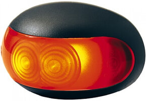 Hella Markering LED Ovaal Opbouw Wit met Rood Binnenglas