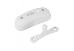 Deurvanger 2-delig met kogelkop Wit