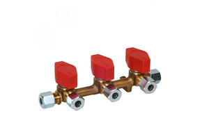 GOK Gasdistributieblok 3-Weg 8-8mm