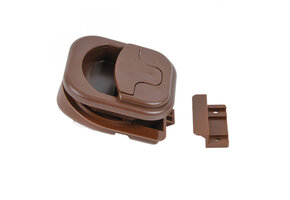 Kastdeurslot Rond Inbouw Bruin