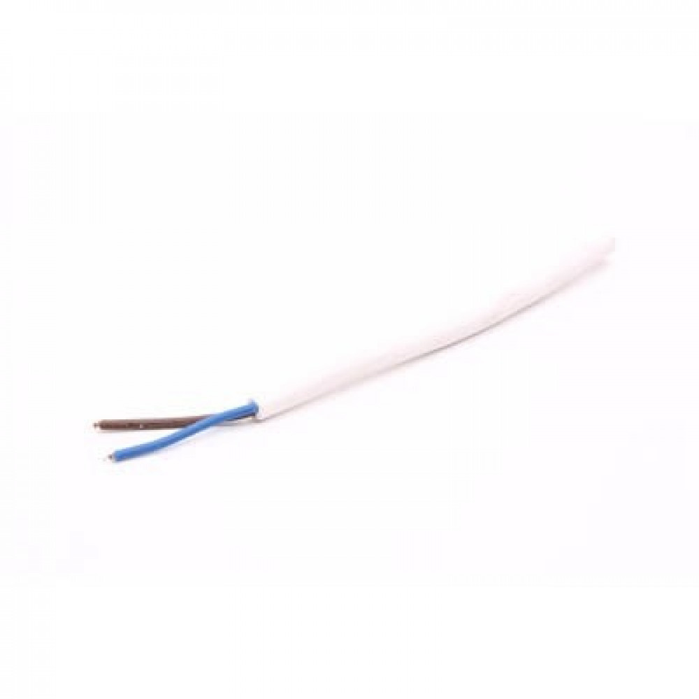 Rond kunststof. 2x0,75mm2. Wit Rond kunststof. 2x0,75mm2. Wit