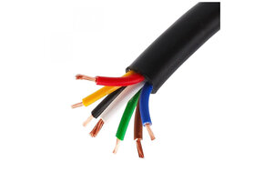 Rond kunststof. 7x1,5mm2. zwart.