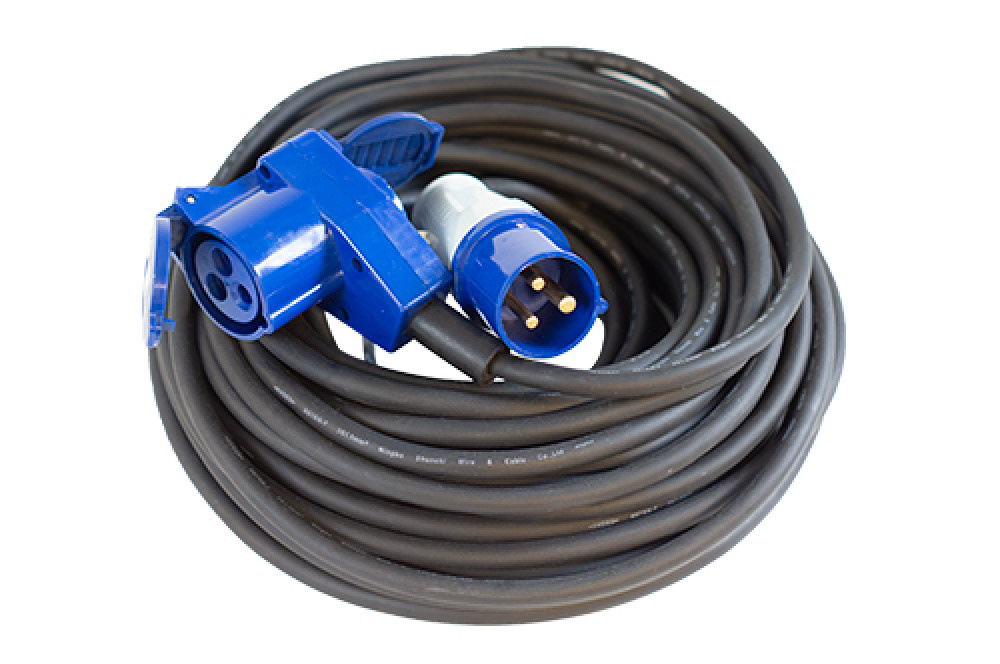 Vechline Verloopkabel 3x1.5mm² CEE-Winkelkoppeling 25m Vechline Verloopkabel 3x1.5mm² CEE-Winkelkoppeling 25m