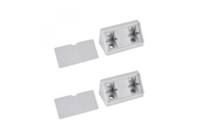 Hoekverbinder met afwerkkapje. grijs à 4 st.