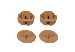 Hoekverbinder rond met afdekkap lichtbruin à 4 stuks