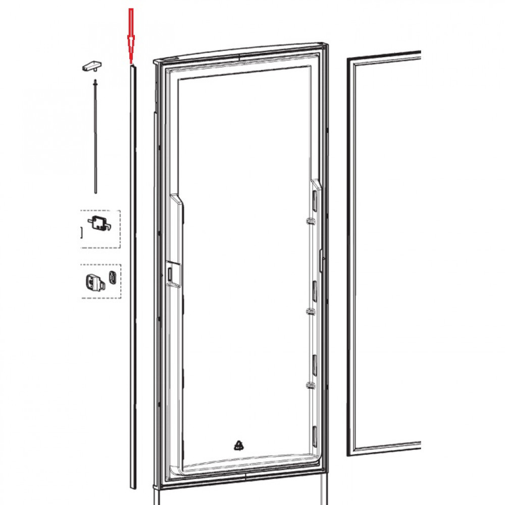 Dometic Afdeklijst deur zwart/grijs RML8551 Dometic Afdeklijst deur zwart/grijs RML8551