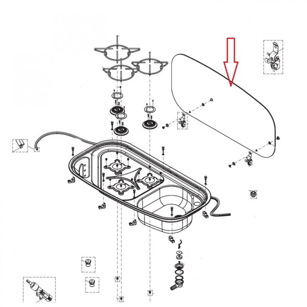 Dometic Glasdeksel, RAL9005 HSG 3436 Dometic Glasdeksel, RAL9005 HSG 3436