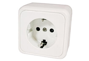Contactdoos Enkel 230V Opbouw Wit
