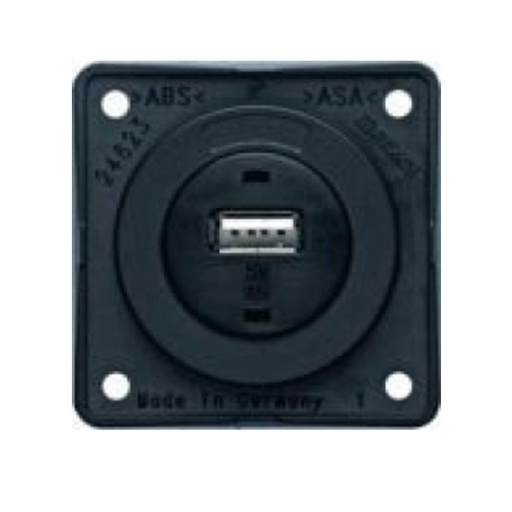 Berker Contactdoos 1x USB Lader 12V Inbouw Zwart Mat Berker Contactdoos 1x USB Lader 12V Inbouw Zwart Mat