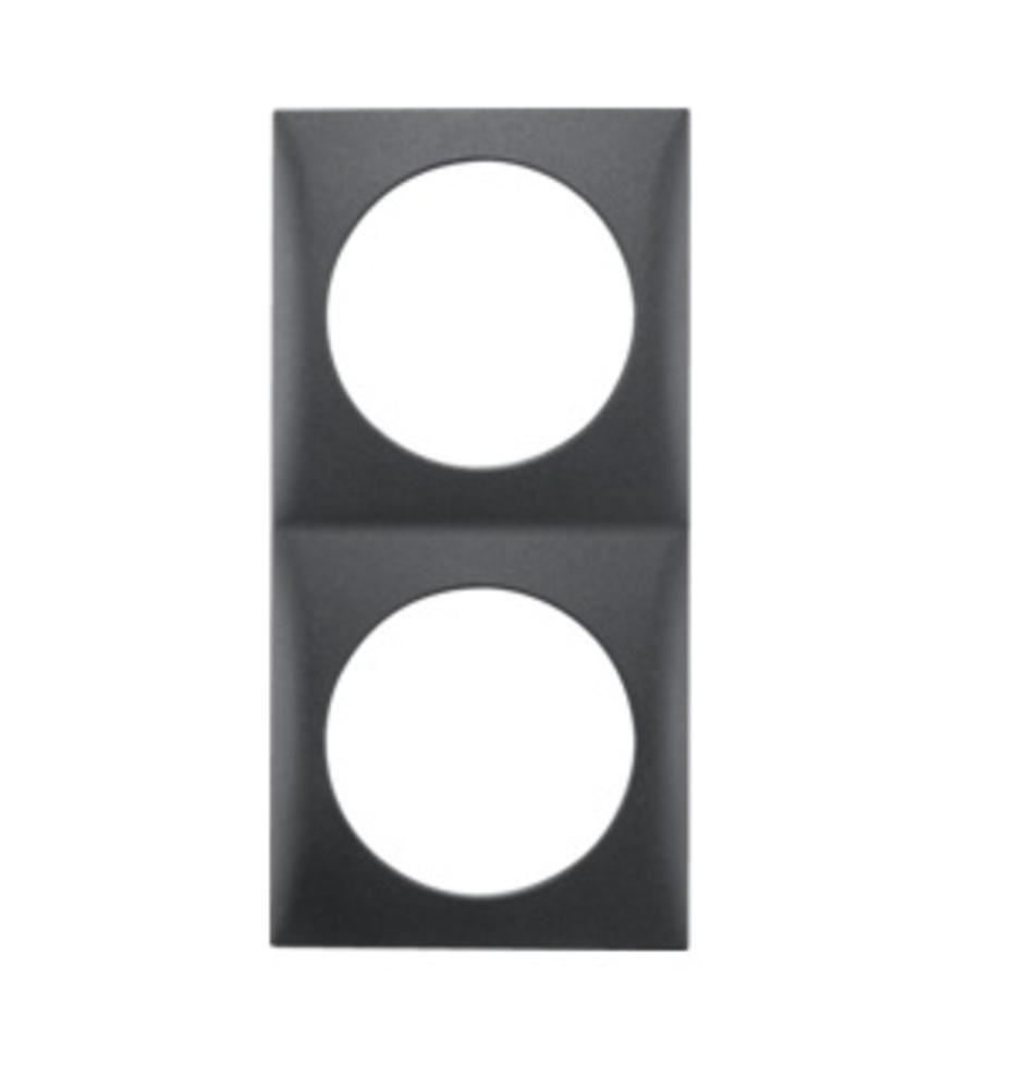 Berker Afdekraam Flow 2-Vaks Antraciet Mat Berker Afdekraam Flow 2-Vaks Antraciet Mat