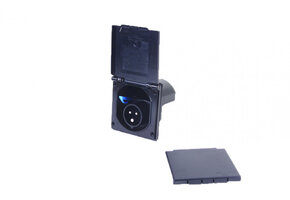 Inbouwstekkerdoos CEE Vierkant Zwart