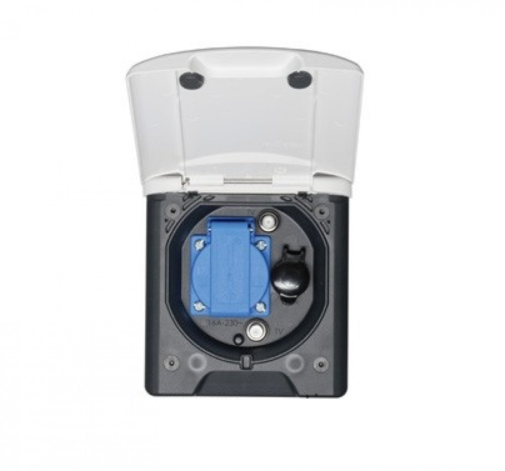 Inbouwstekkerdoos Design 2014 230V/12V/Sat Wit Inbouwstekkerdoos Design 2014 230V/12V/Sat Wit