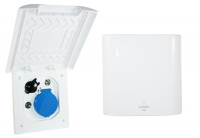 Inbouwstekkerdoos 230V/12V/Ant/Sat Element Line Wit