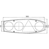 Hella Achterlicht Caraluna II Plus Rem/ Knipper/ Mist/ Achteruitrij/ Driehoek Reflector Links Hella Achterlicht Caraluna II Plus Rem/ Knipper/ Mist/ Achteruitrij/ Driehoek Reflector Links