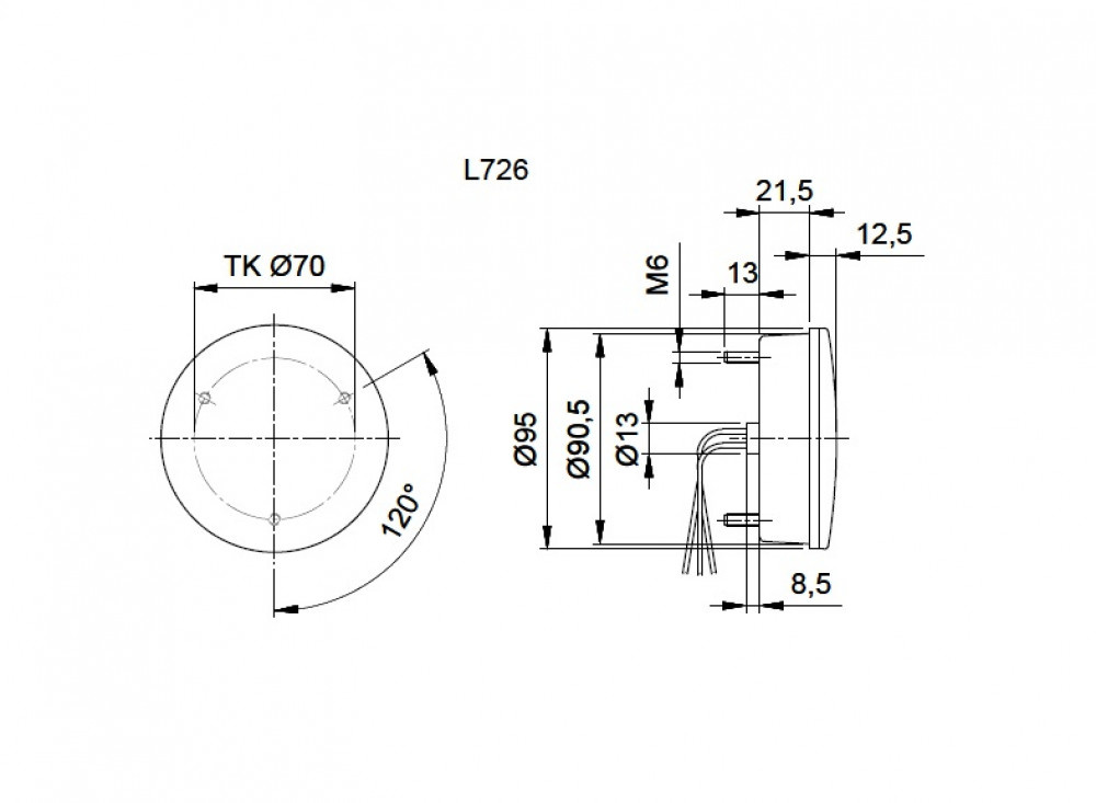 Jokon Mistlicht/Achteruitrijlicht LED 726 Rond Wit