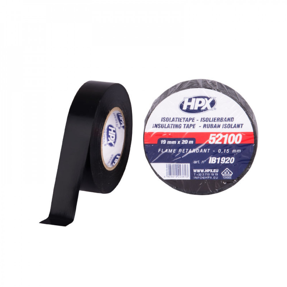 HPX PVC Isolatietape VDE 20mtrx19mm Zwart HPX PVC Isolatietape VDE 20mtrx19mm Zwart