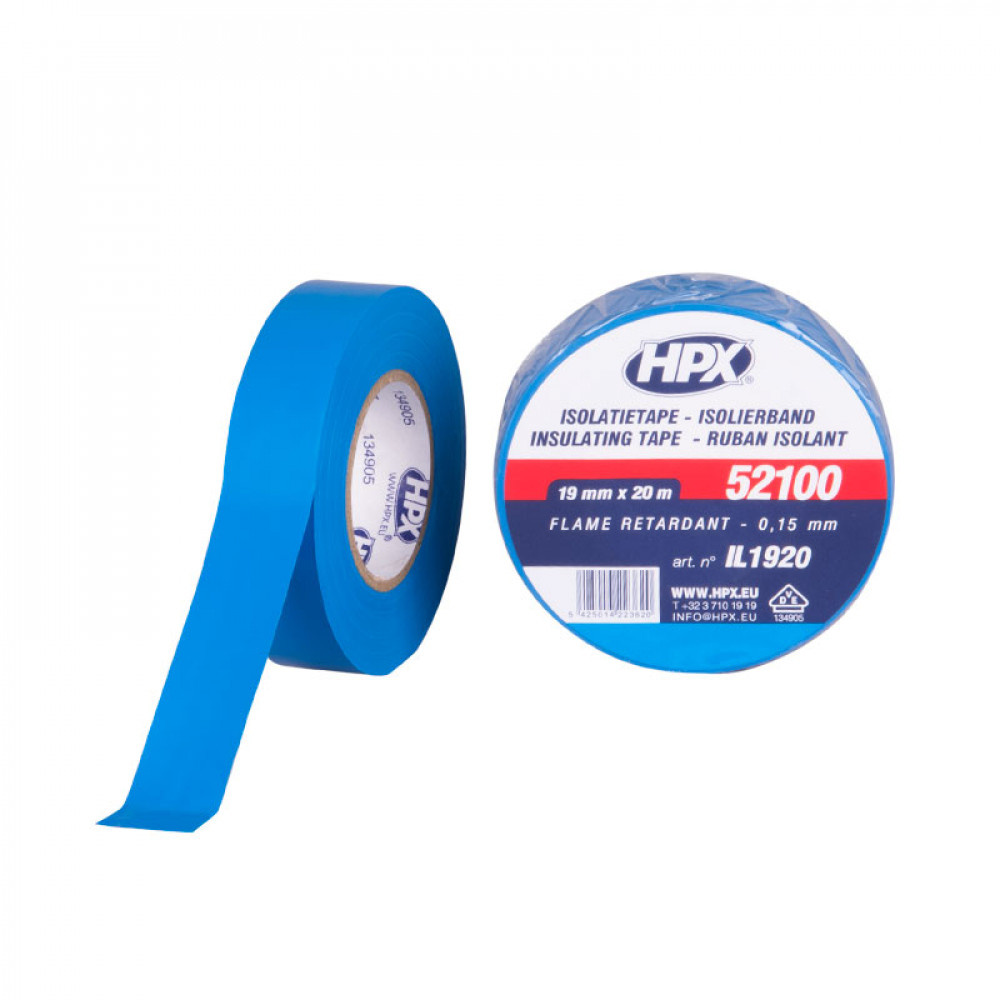 HPX PVC Isolatietape VDE 20mtrx19mm Blauw HPX PVC Isolatietape VDE 20mtrx19mm Blauw