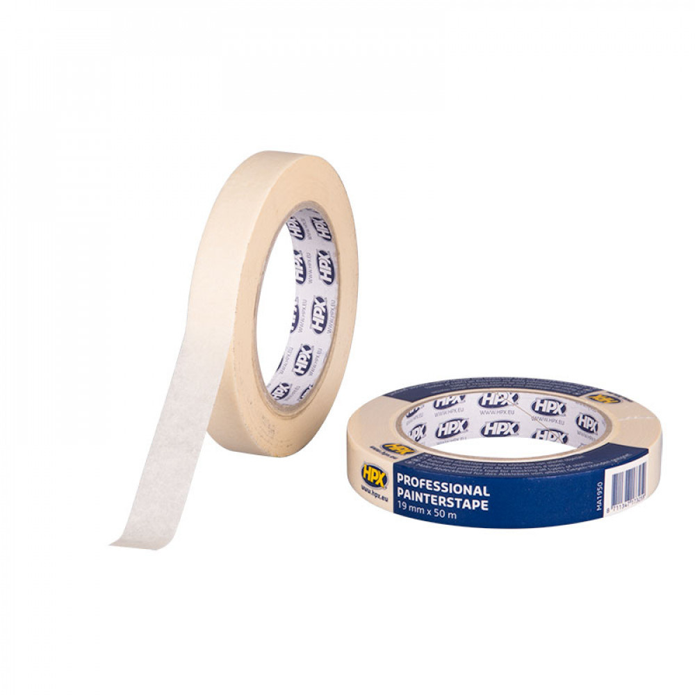 HPX Masking Tape 100°C 50mtrx19mm Crèmewit HPX Masking Tape 100°C 50mtrx19mm Crèmewit