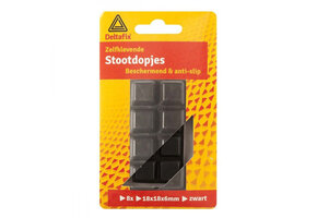 Deltafix Stootdopjes 18x18mm Zwart set 8st