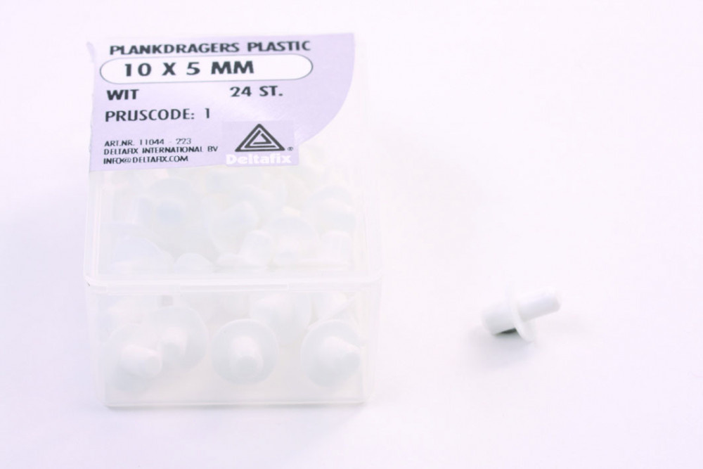Deltafix Plankdragers Plastic 10x5mm Wit 24st Deltafix Plankdragers Plastic 10x5mm Wit 24st