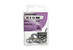 Deltafix Schroefoog RVS 20x10mm Set 5st