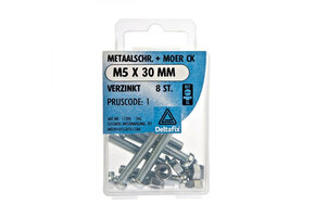 Deltafix Metaalschroef + Moer CK Verzinkt CK M5x30mm 8st