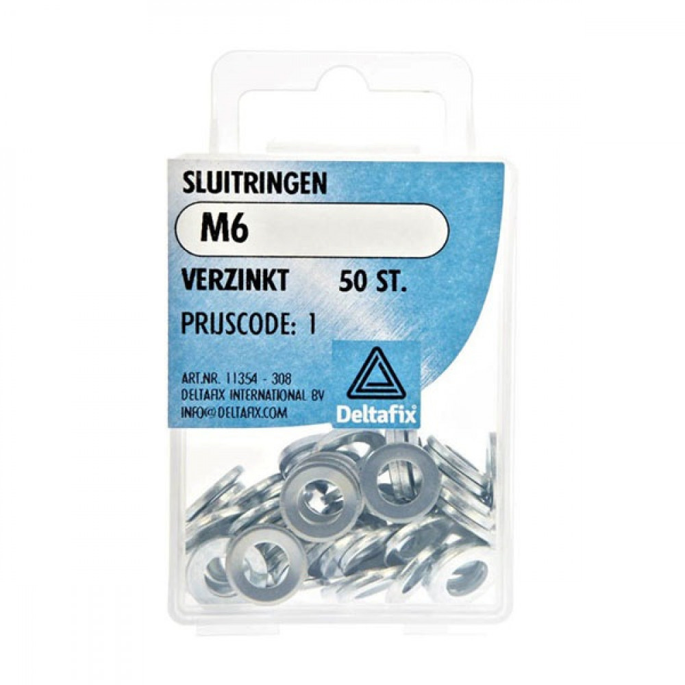 Deltafix Sluitring Verzinkt M6 Set 50st Deltafix Sluitring Verzinkt M6 Set 50st