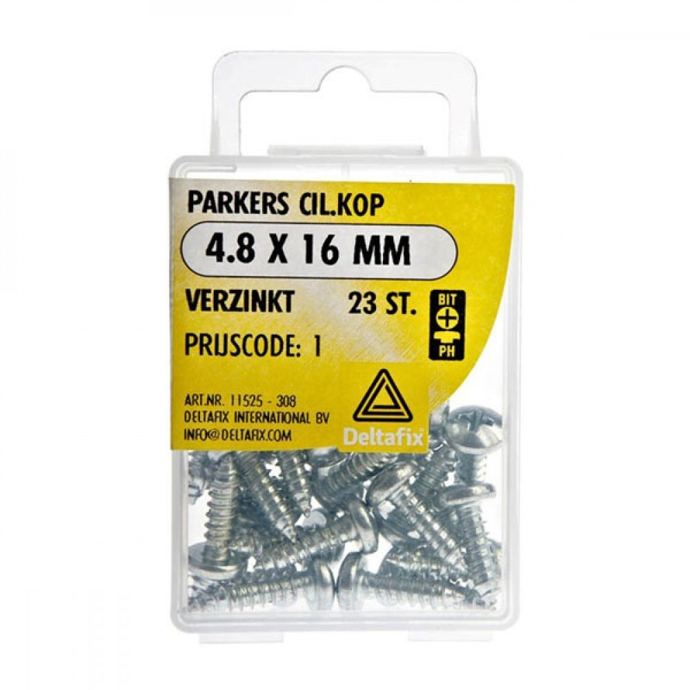 Deltafix Parker CK Verzinkt 4.8x16mm Set 23st Deltafix Parker CK Verzinkt 4.8x16mm Set 23st