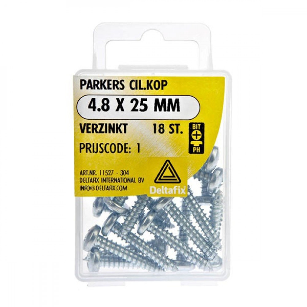 Deltafix Parker CK Verzinkt 4.8x25mm Set 18st Deltafix Parker CK Verzinkt 4.8x25mm Set 18st