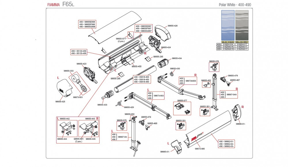 Fiamma rechter eindkap vaste bak F65 L polar white Fiamma rechter eindkap vaste bak F65 L polar white