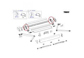 Thule LH&RH endplate assy 6200 white