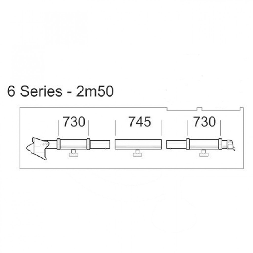 Thule clamping profile 6 series 2,50 RH