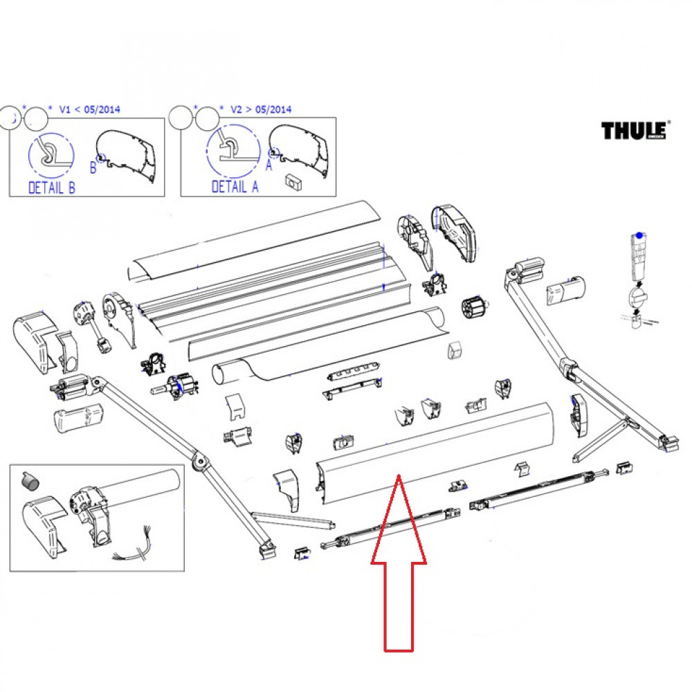 Thule Lead Rail 9200 4.50 Geanodiseerd
