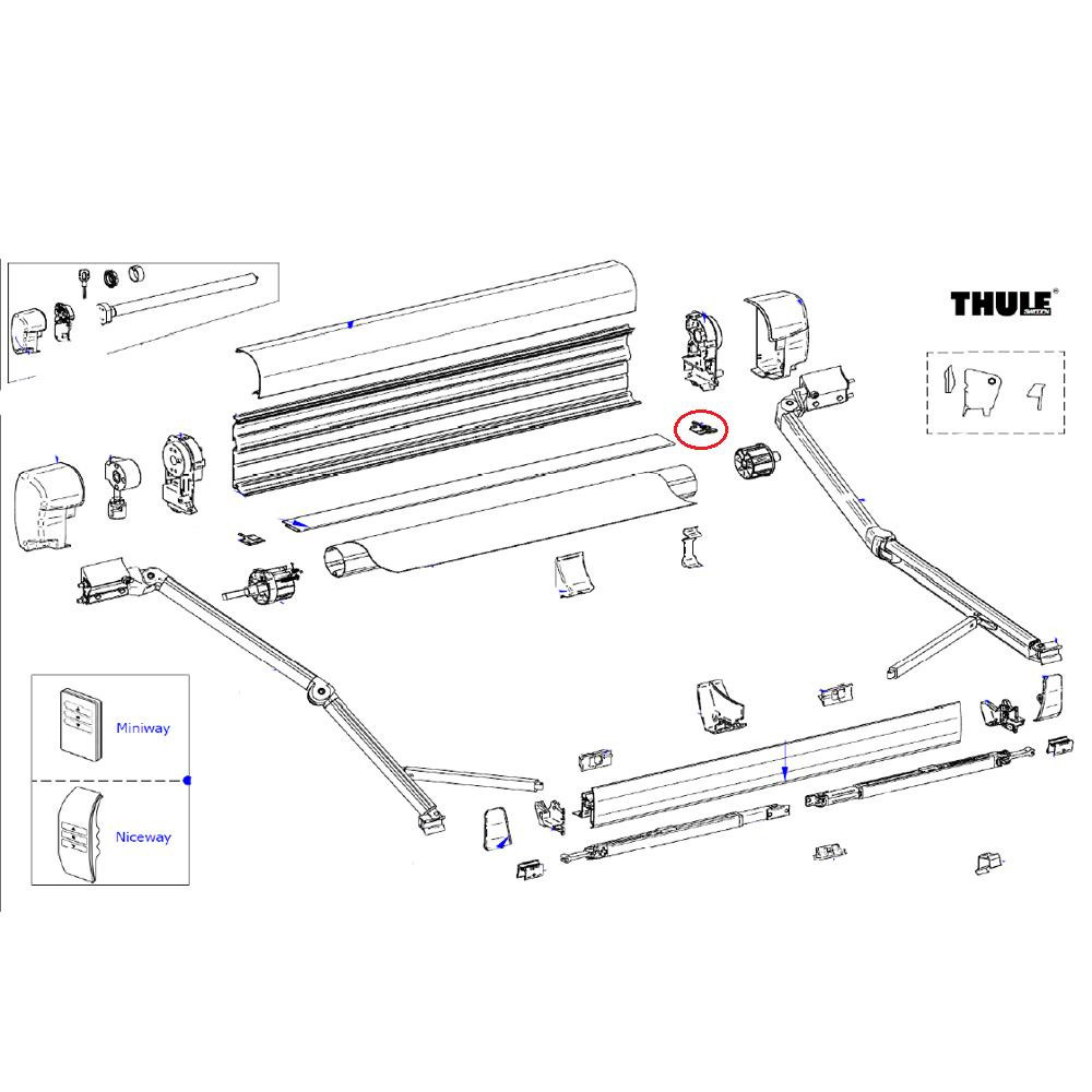 Thule Eindkap Main Housing Bottom LH+RH 8000 Thule Eindkap Main Housing Bottom LH+RH 8000
