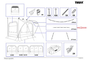 Thule QuickFit/EasyLink Tent Poles 11mm Upper Arch 3.60 L/XL 315cm